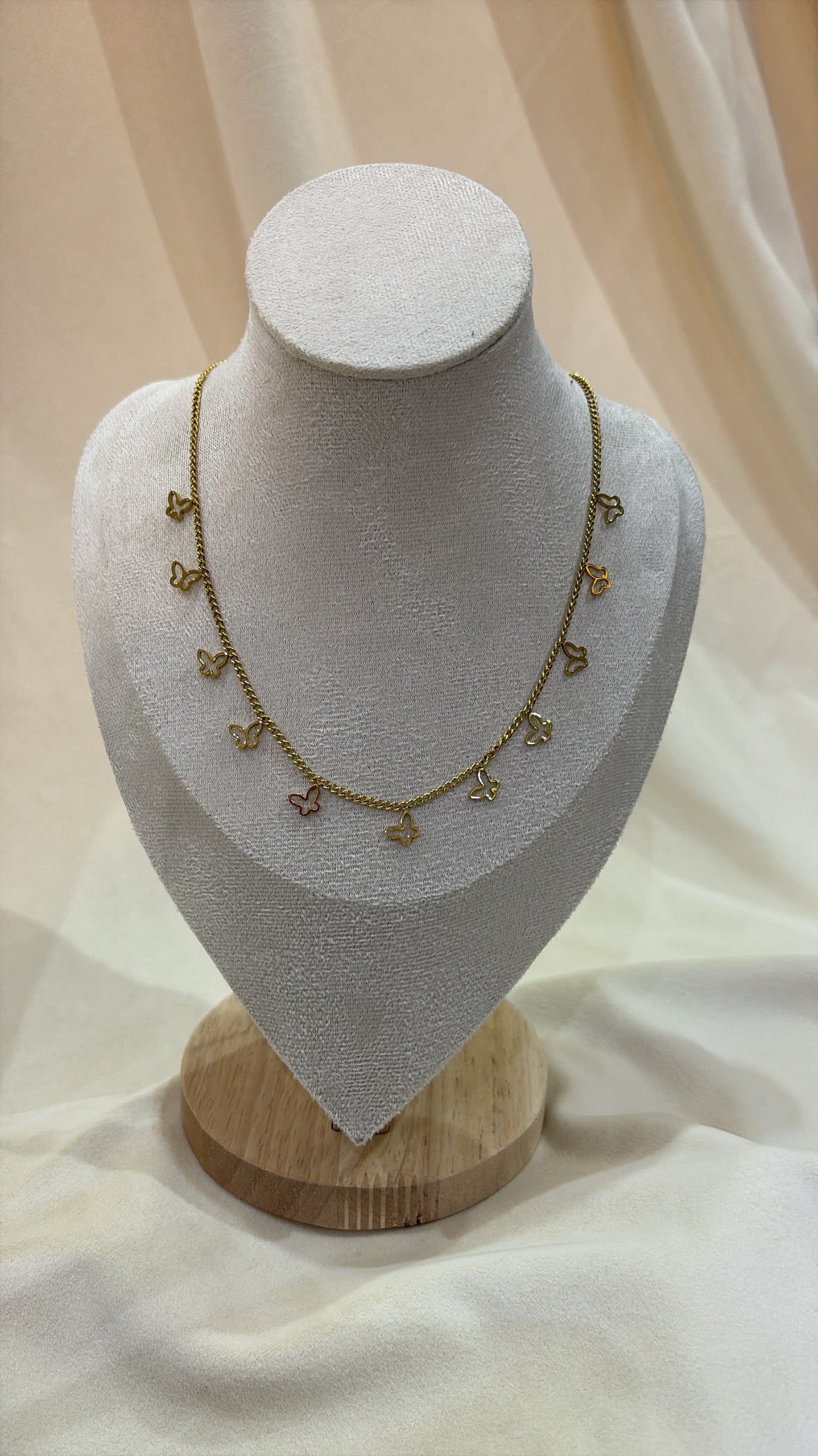 Necklace deflated butterflies