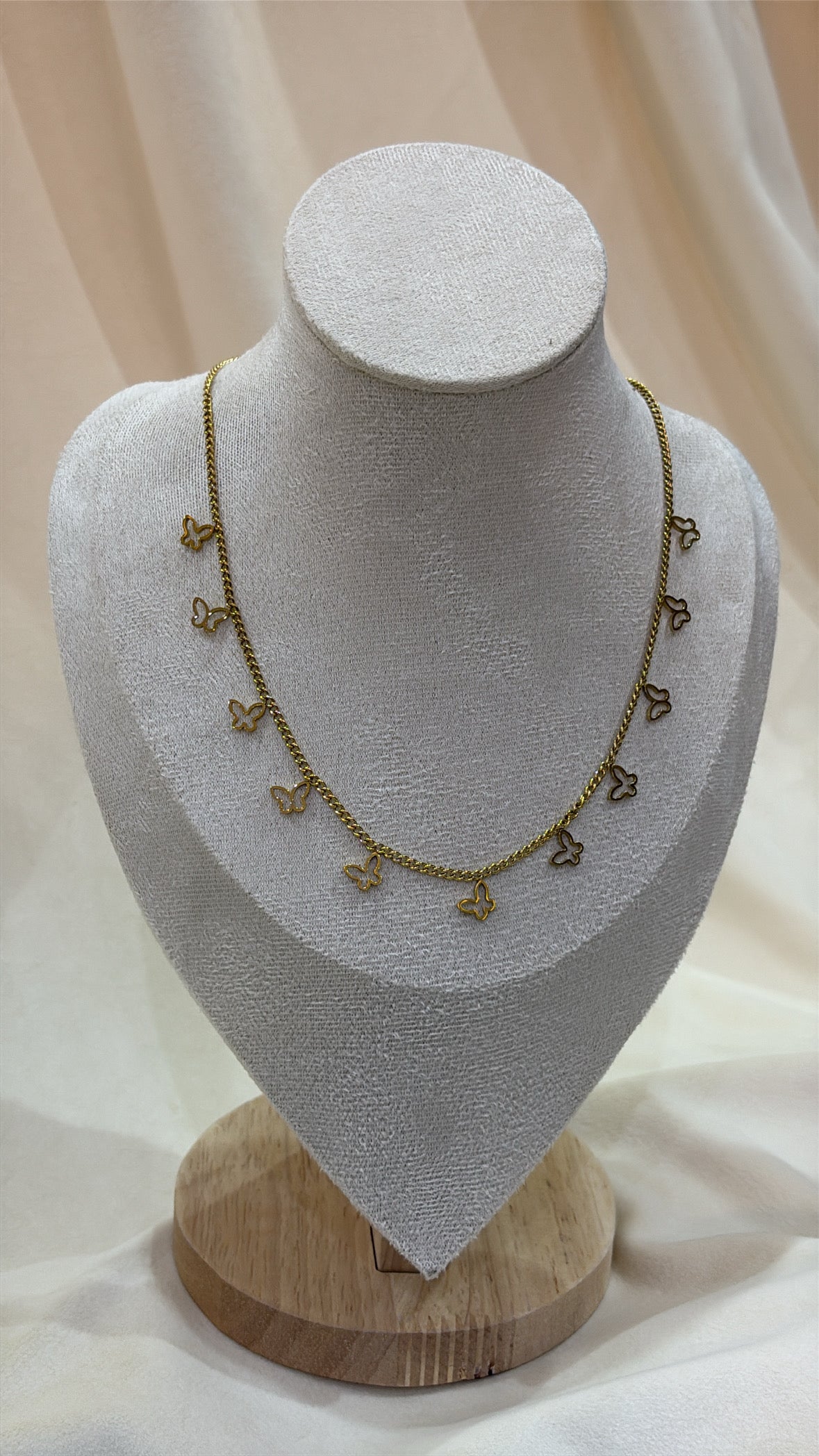 Necklace deflated butterflies